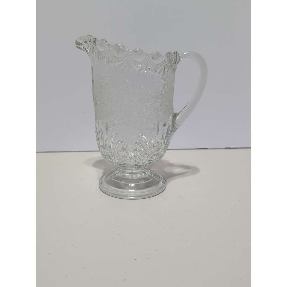 8' Westmoreland Viktor Shell and Jewel Clear/ Pressed Glass Pitcher tea